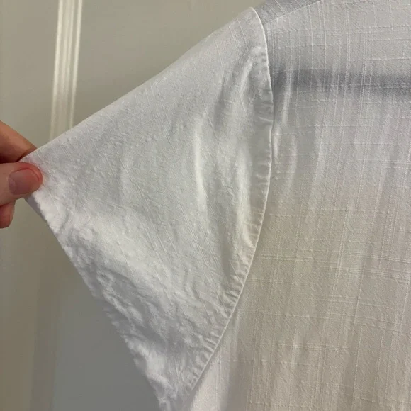 White Ruffled Button-Down Swim Coverup - Picture 4 of 4